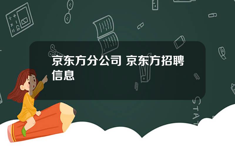 京东方分公司 京东方招聘信息